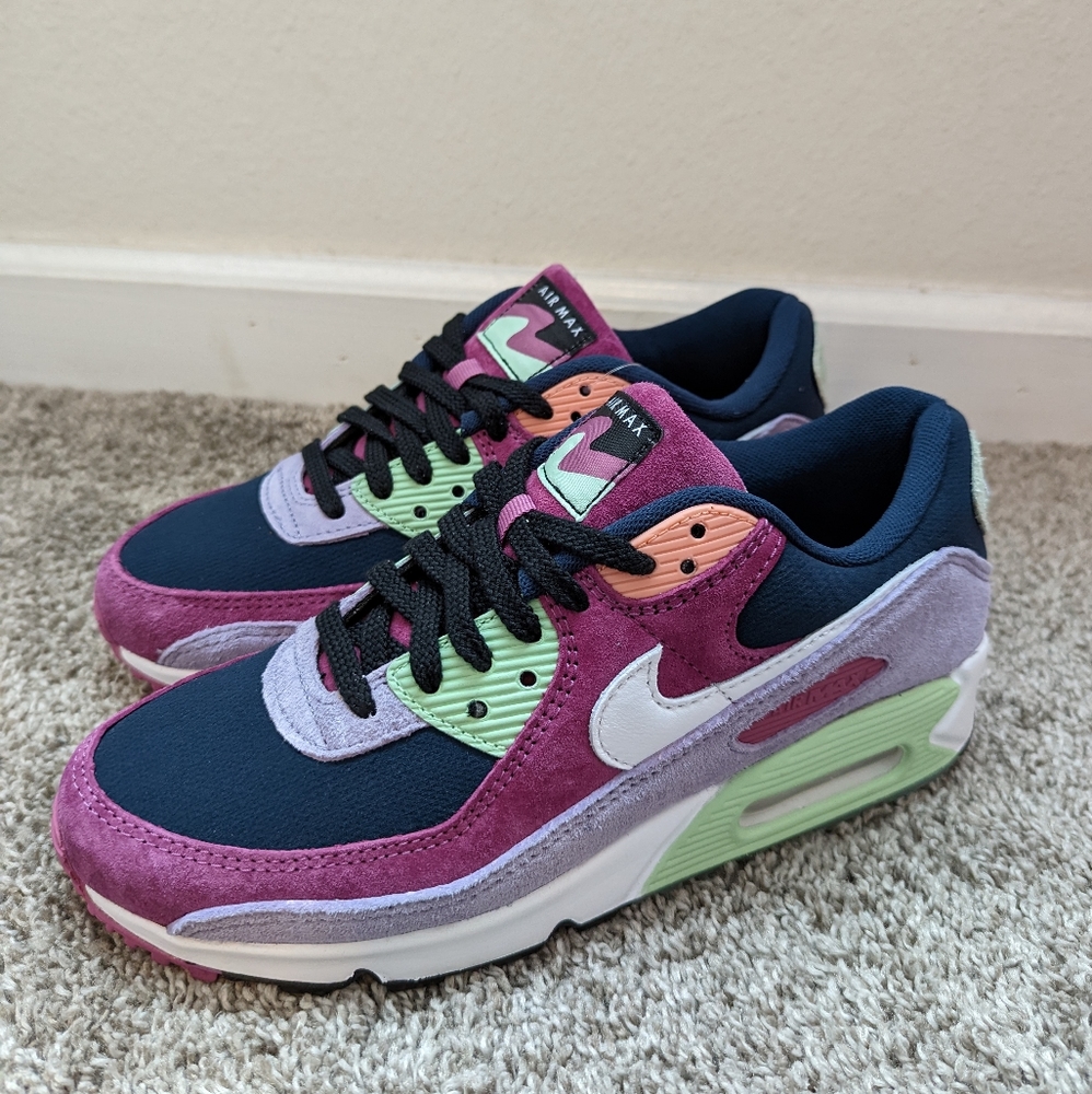 Nike Air Max 90 NRG Shoes Light Bordeaux Armory Navy DM0035-500 Men's - Picture 1 of 8